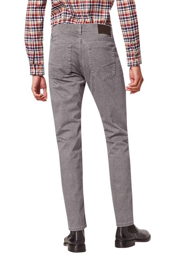 Pierre Cardin 5-pocket grijs gemêleerd katoen