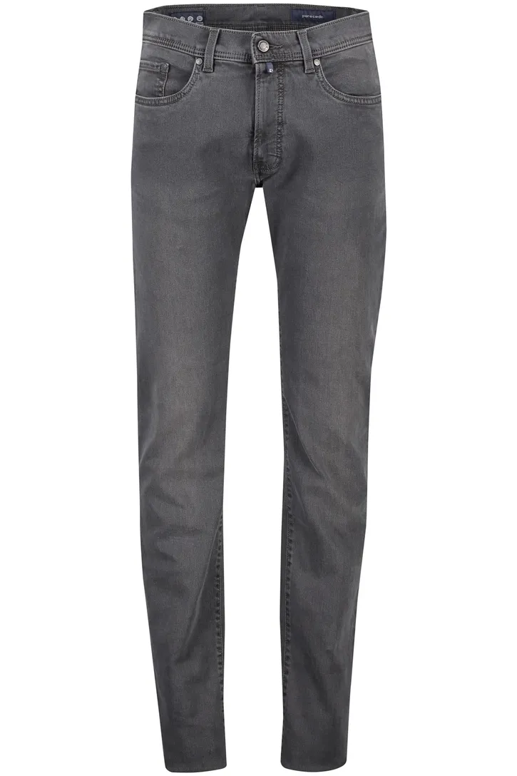 Pierre Cardin jeans grijs effen denim stretch Lyon tapered fit