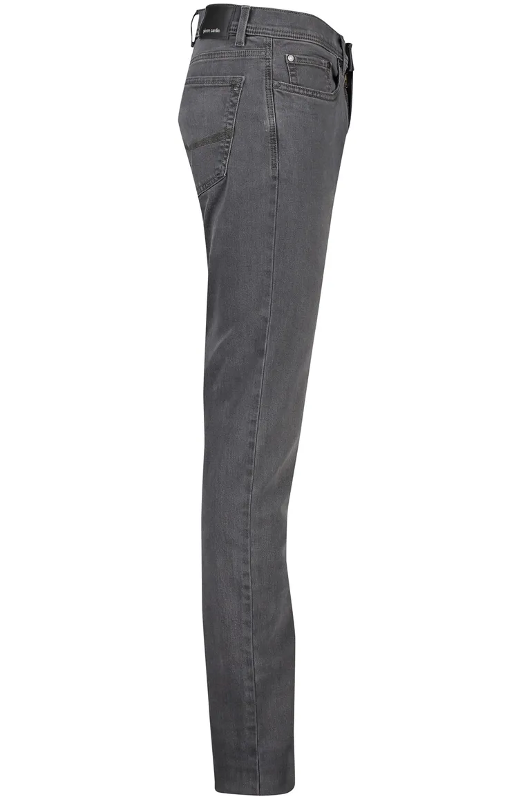 jeans Pierre Cardin grijs effen denim Lyon tapered fit