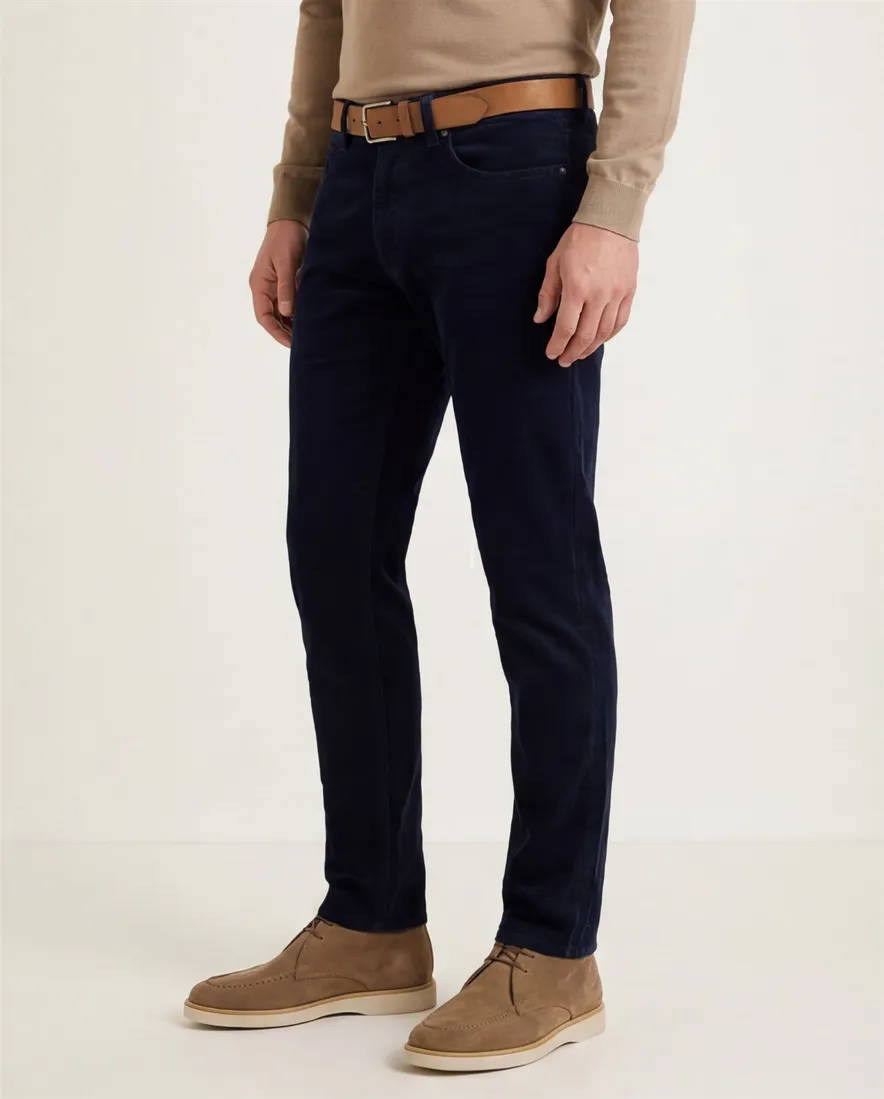 Pierre Cardin Lyon Tapered jeans donkerblauw corduroy