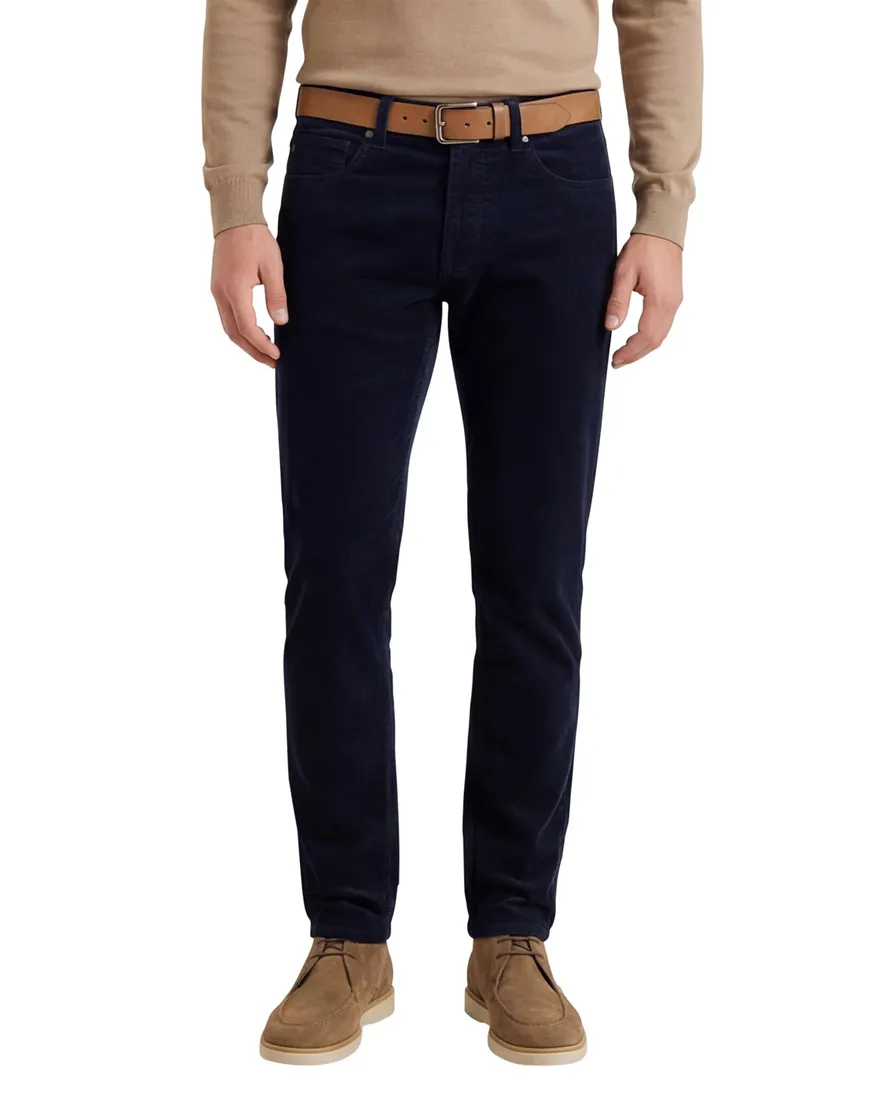 Pierre Cardin Lyon Tapered jeans donkerblauw corduroy