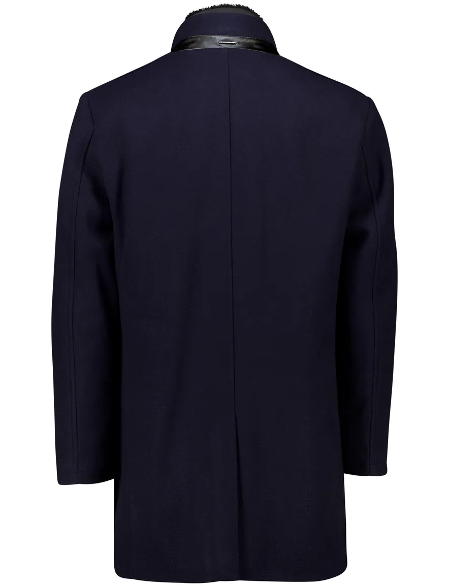 Pierre Cardin Christian winterjas effen donkerblauw normale fit