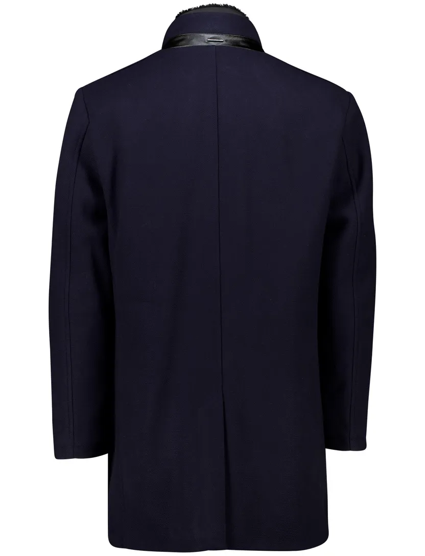 winterjas Pierre Cardin Christian effen donkerblauw