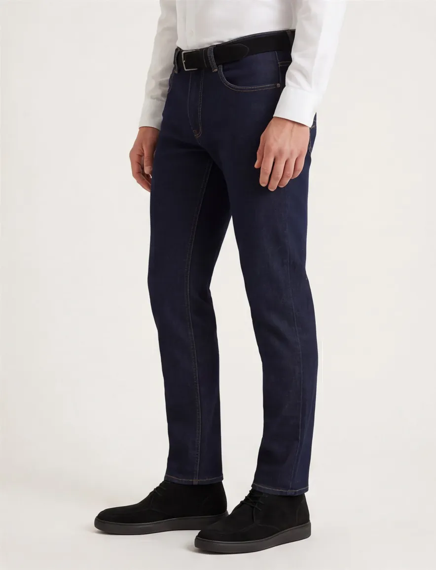 Pierre Cardin Lyon Tapered jeans donkerblauw effen