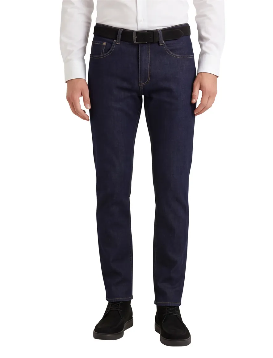 Pierre Cardin Lyon Tapered jeans donkerblauw effen