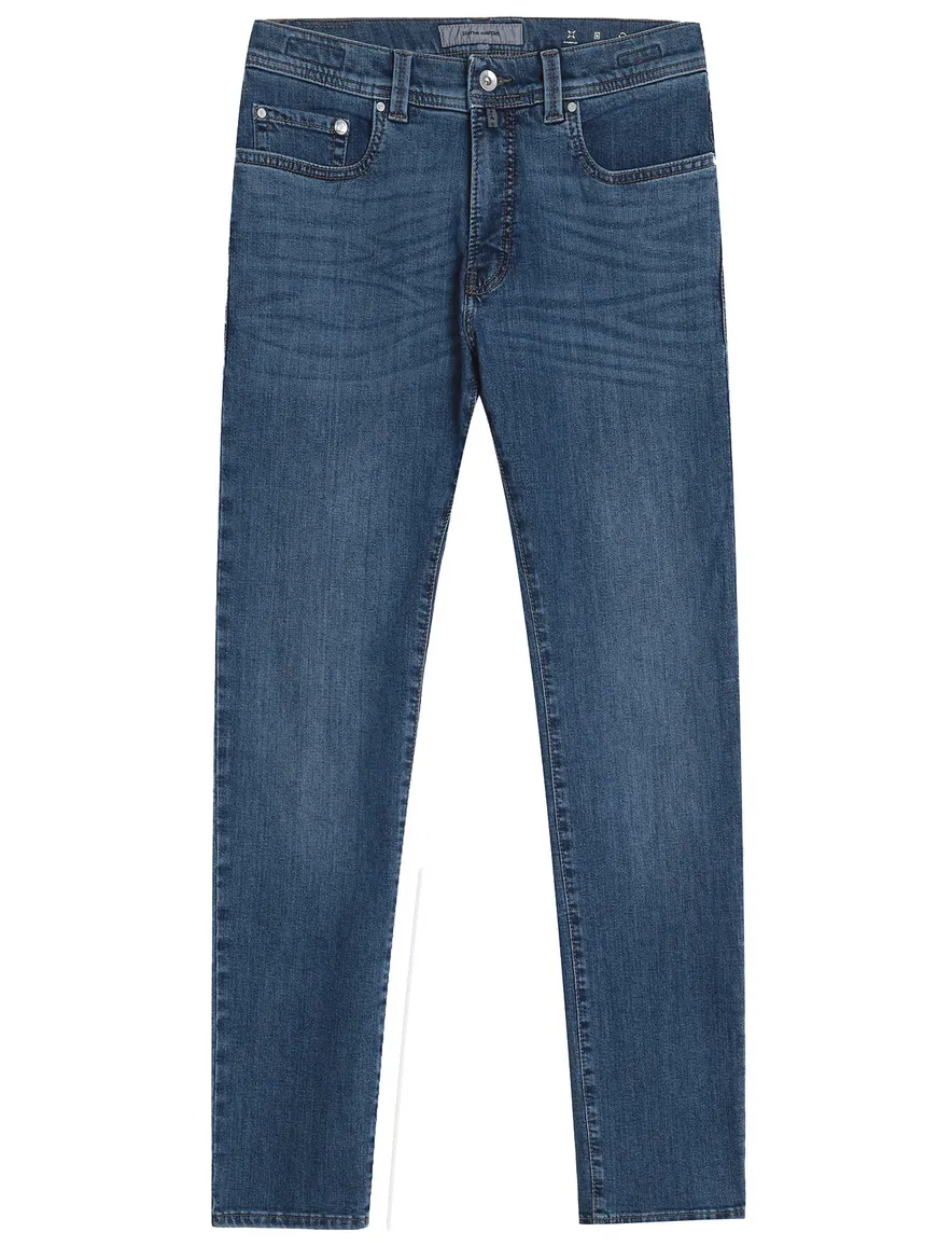 Pierre Cardin Lyon 5-pocket blauw katoen spijker