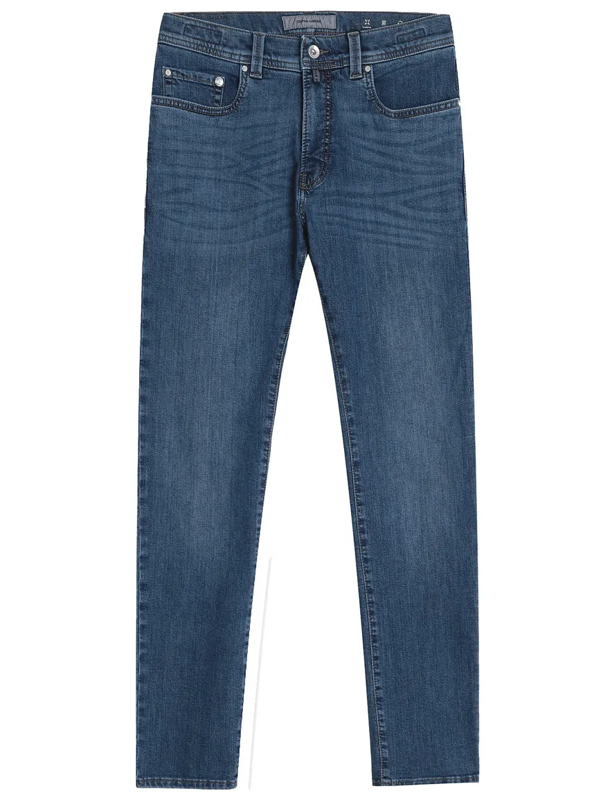 Pierre Cardin Lyon Big & Tall 5-pocket blauw katoen spijker
