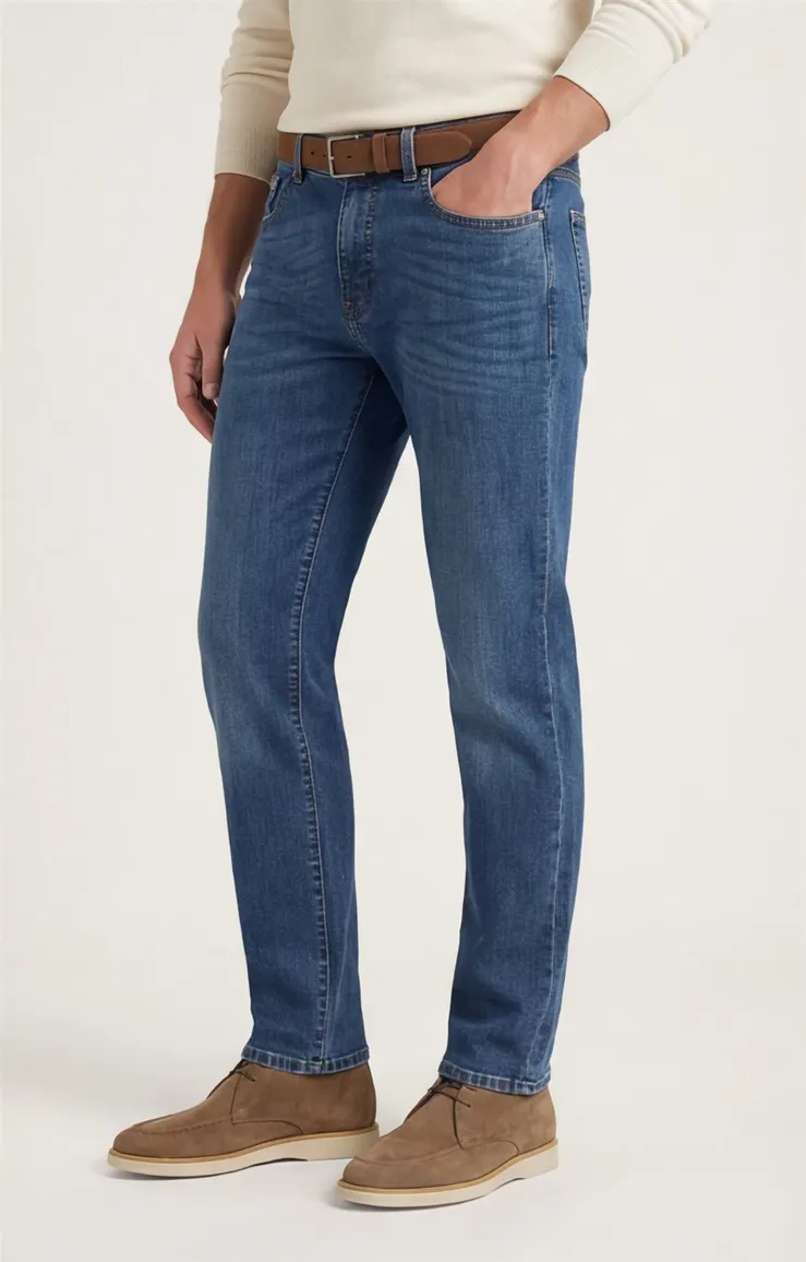 Pierre Cardin Lyon 5-pocket blauw katoen spijker