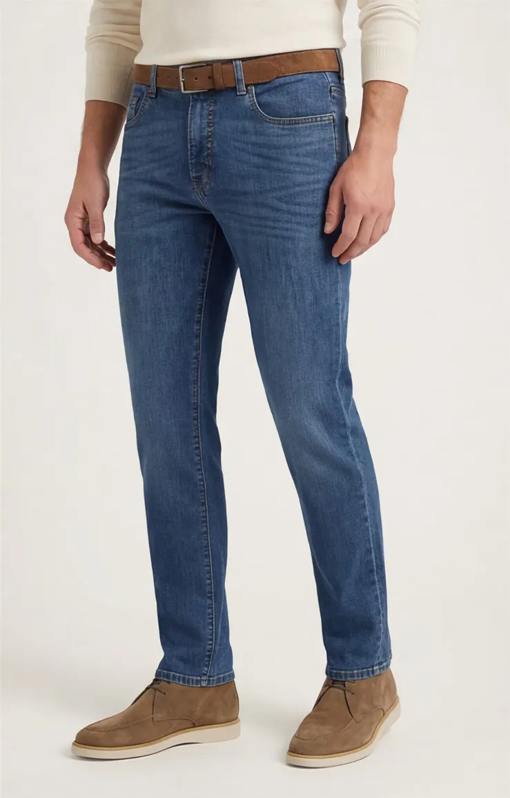 Pierre Cardin Lyon 5-pocket blauw katoen spijker
