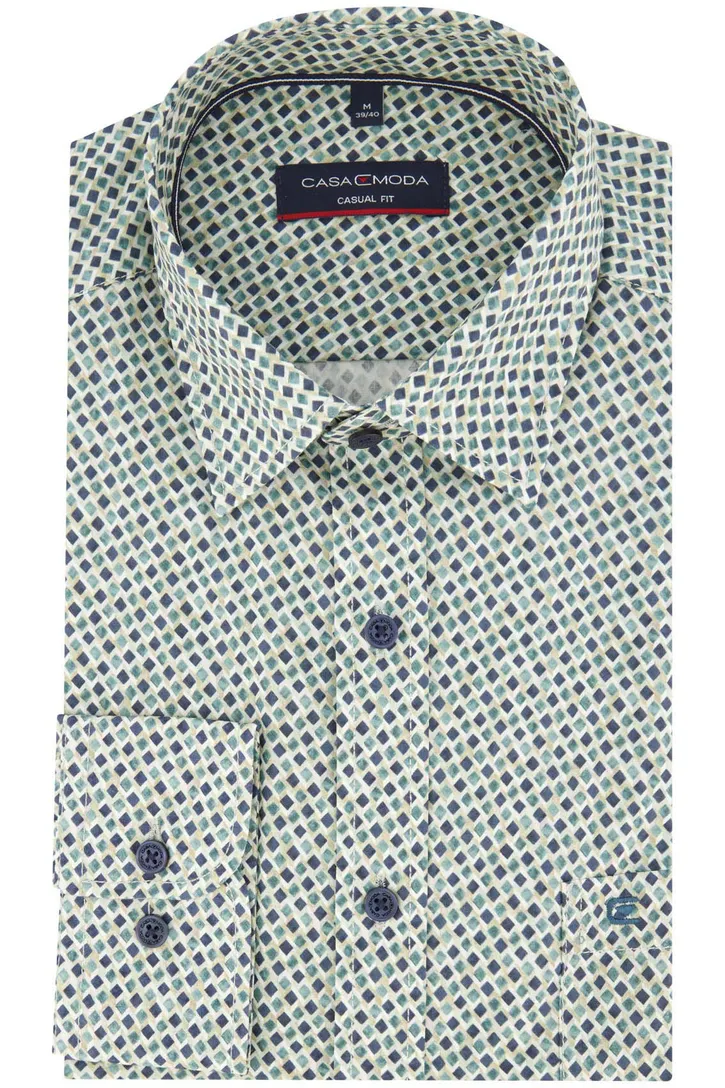 Overhemd groen geprint Casa Moda