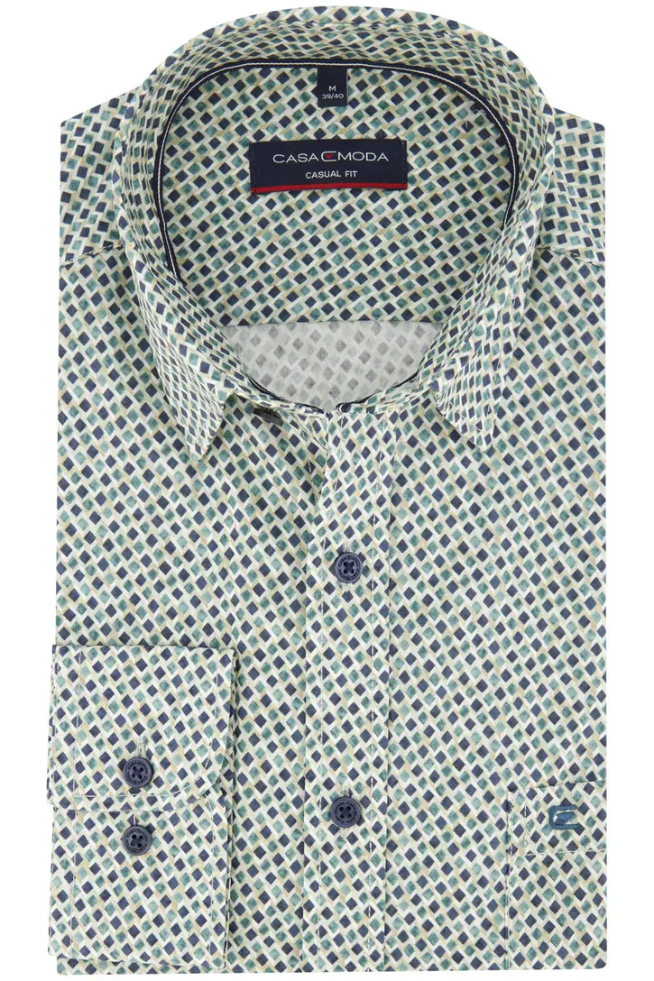Overhemd groen geprint Casa Moda