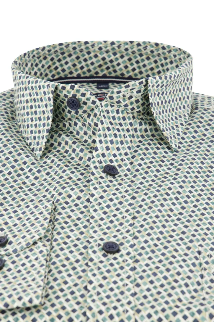 Overhemd groen geprint Casa Moda