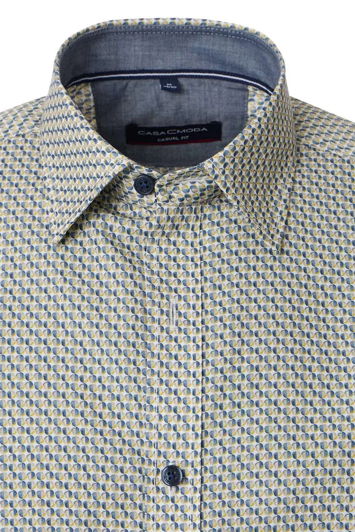casual overhemd Casa Moda Casual Fit groen button-down boord