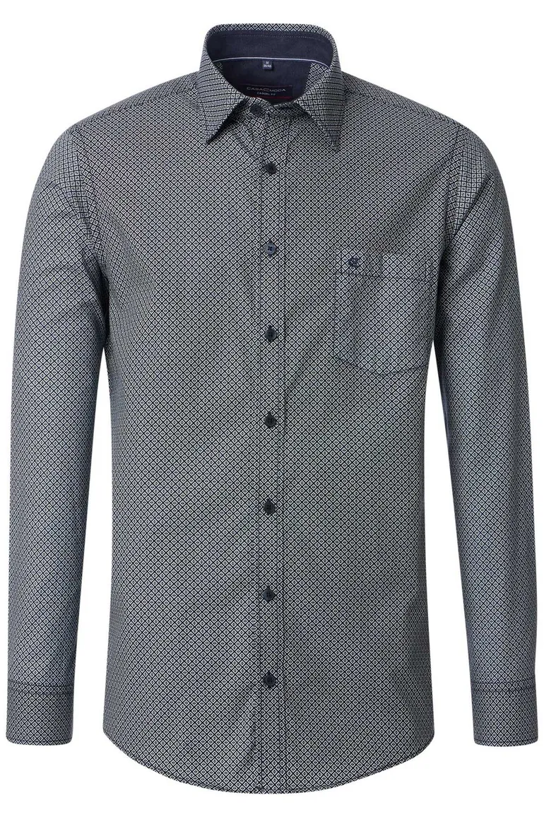 Casa Moda casual overhemd mouwlengte 7 groen geprint