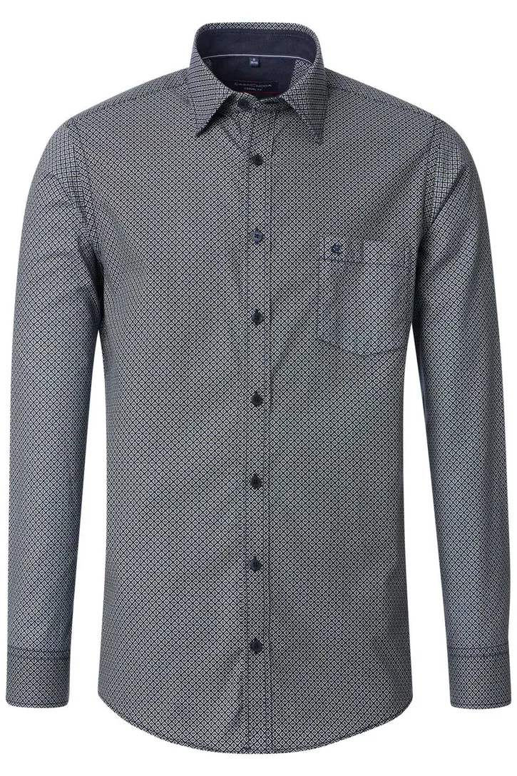 casual overhemd mouwlengte 7 Casa Moda groen geprint