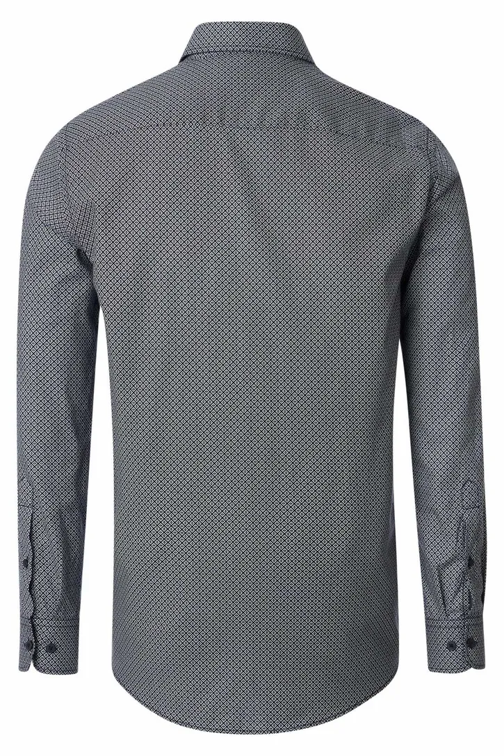 casual overhemd mouwlengte 7 Casa Moda groen geprint