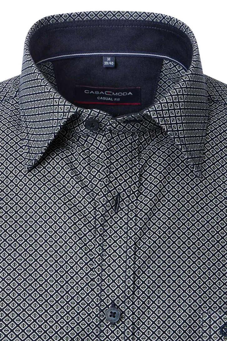 casual overhemd mouwlengte 7 Casa Moda groen geprint