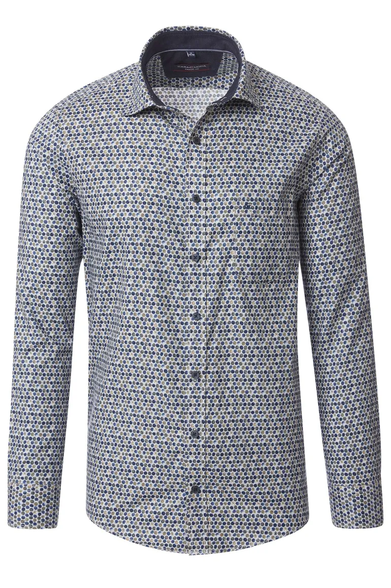 Casa Moda casual overhemd blauw met print