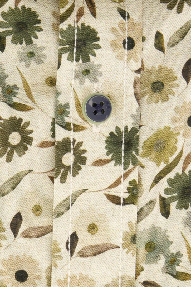 Casa Moda overhemd bloemenprint beige casual fit