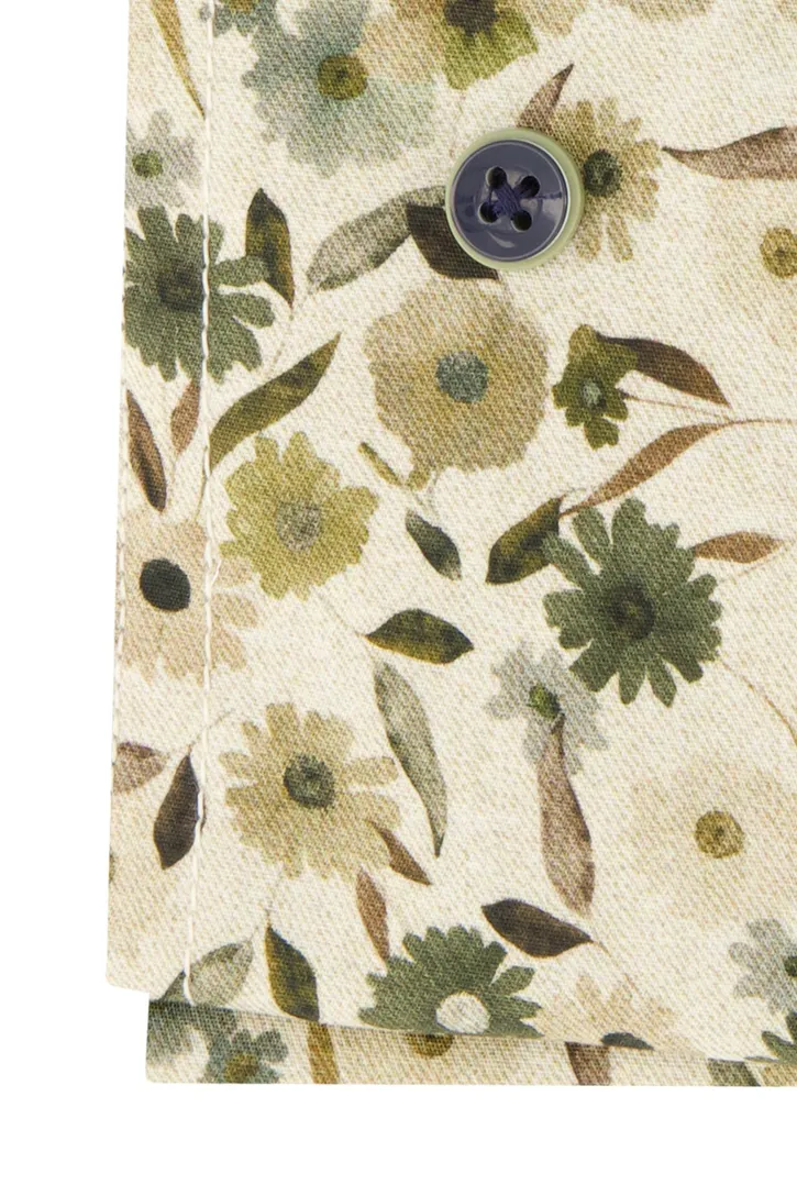 Casa Moda overhemd bloemenprint beige casual fit