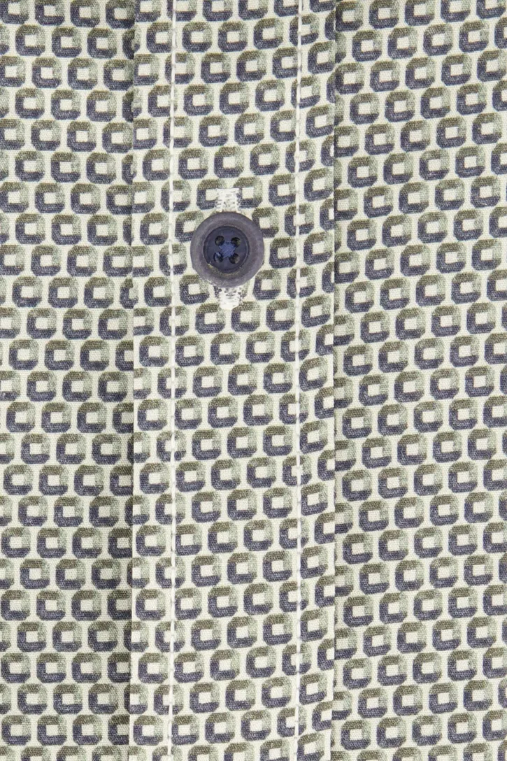 Overhemd groen geprint Casa Moda casual fit