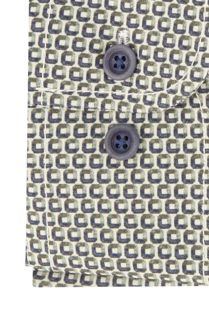 Overhemd groen geprint Casa Moda casual fit