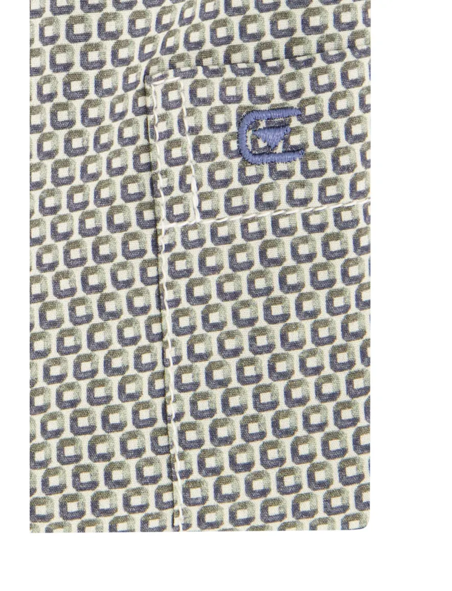 Casa Moda overhemd groen geprint casual fit