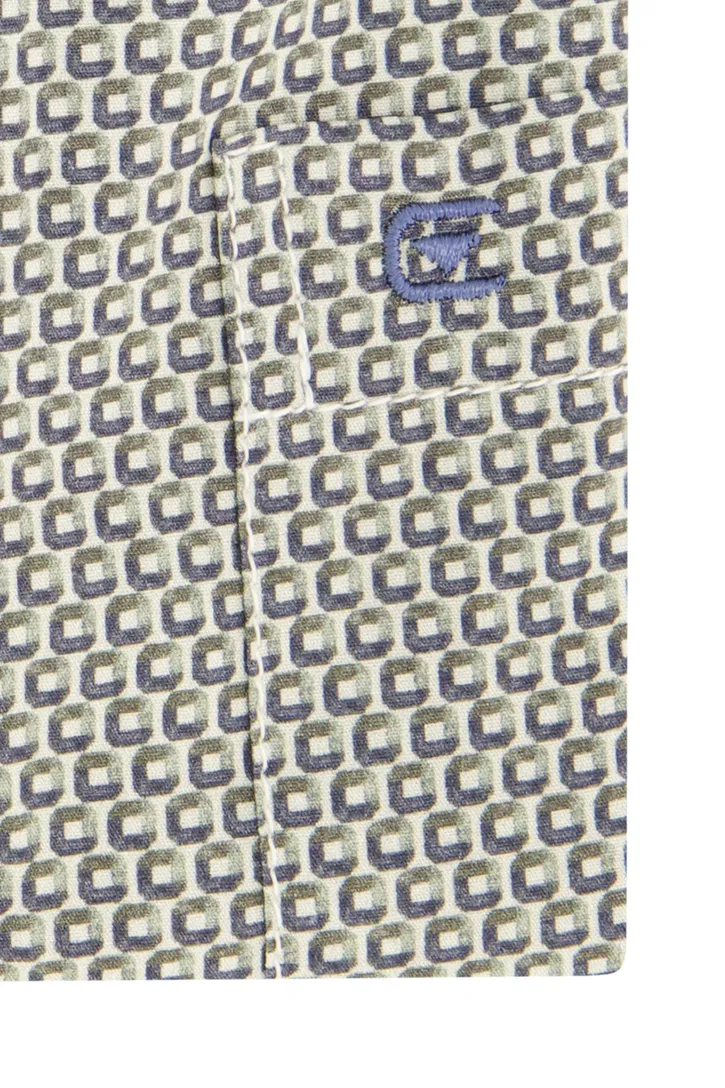 Overhemd groen geprint Casa Moda casual fit
