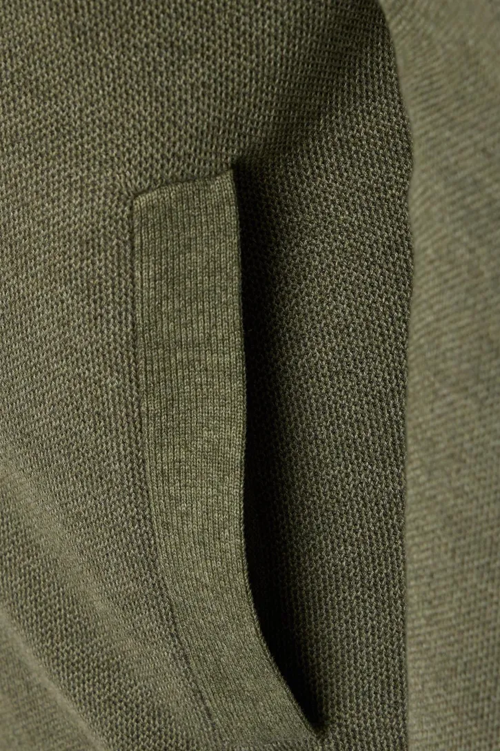 Casa Moda vest groen gemeleerd katoen