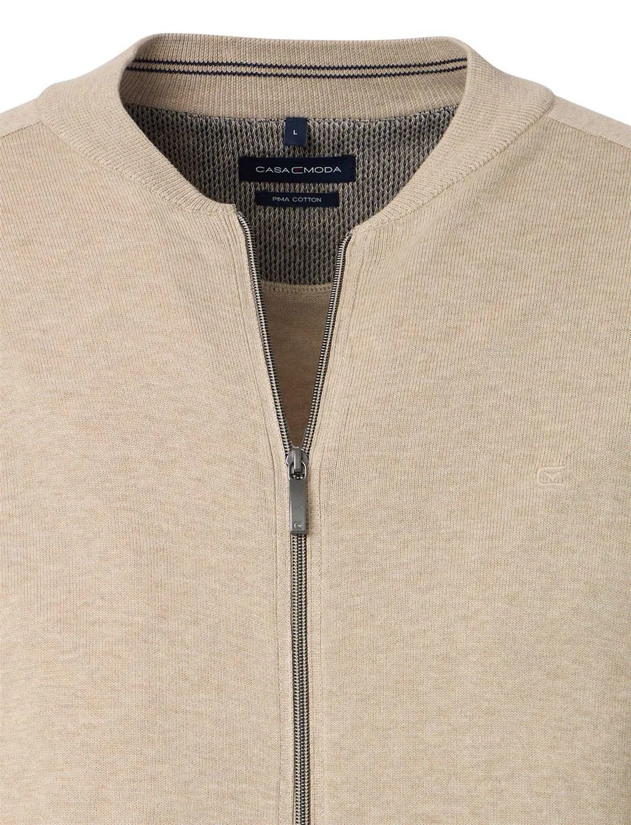 Casa Moda vest beige rits gemeleerd