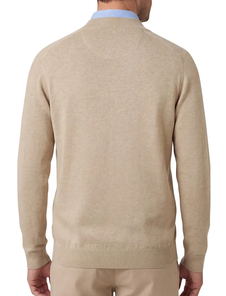 Casa Moda vest beige rits gemeleerd