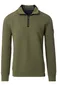 Casa Moda trui groen half zip wijde fit katoen