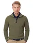 Casa Moda trui groen half zip wijde fit katoen