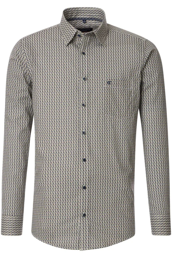 Overhemd Casa Moda Casual Fit groen geprint met borstzak