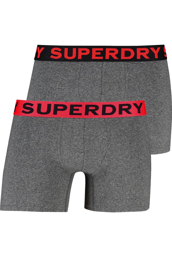 Superdry boxershort katoen grijs gemêleerd slim fit