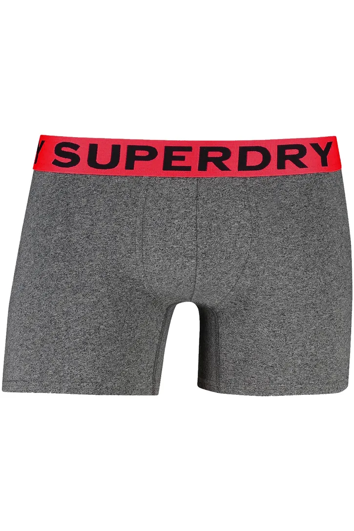 Superdry boxershort katoen grijs gemêleerd slim fit