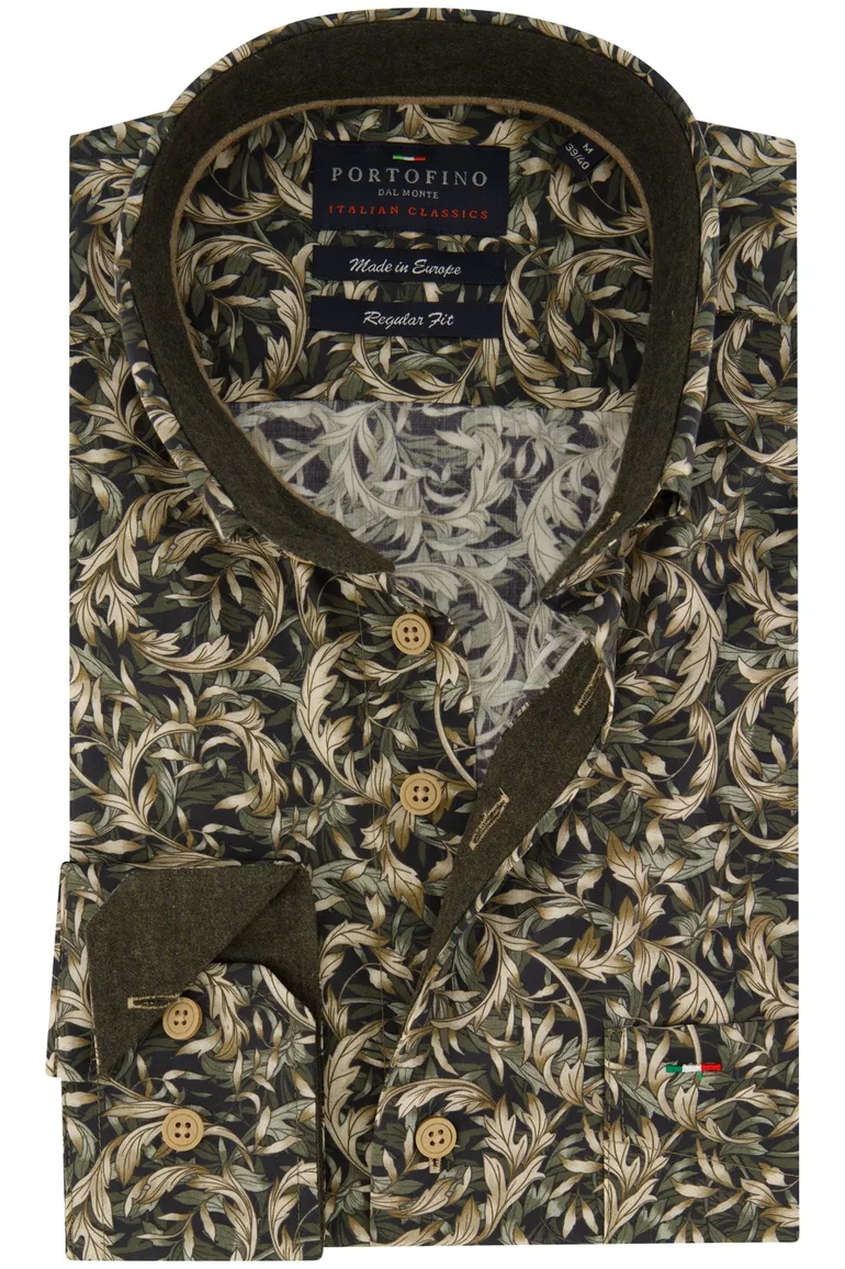 casual overhemd groen Portofino Regular Fit