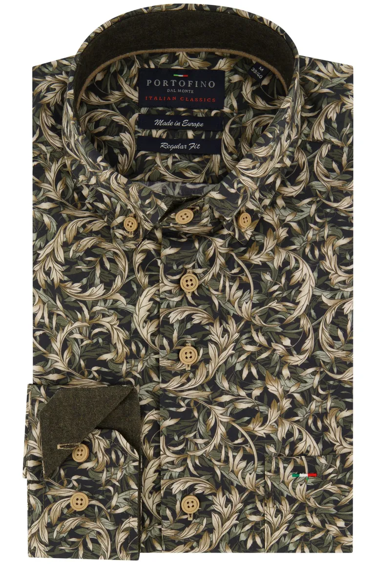 casual overhemd groen Portofino Regular Fit