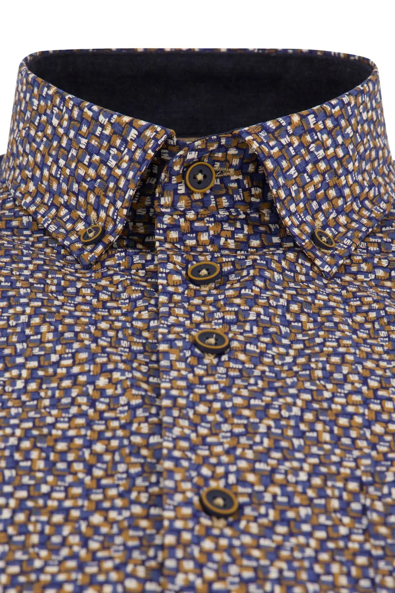 casual overhemd blauw Portofino Regular Fit