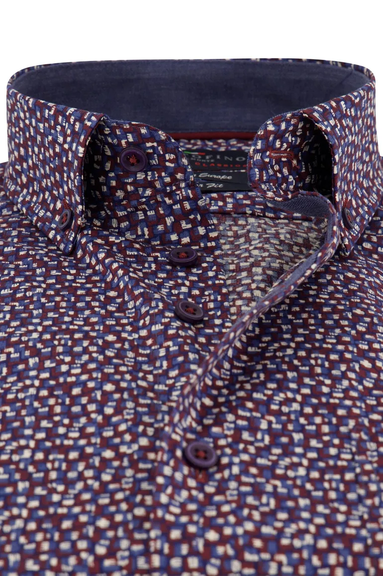 casual overhemd blauw Portofino Regular Fit