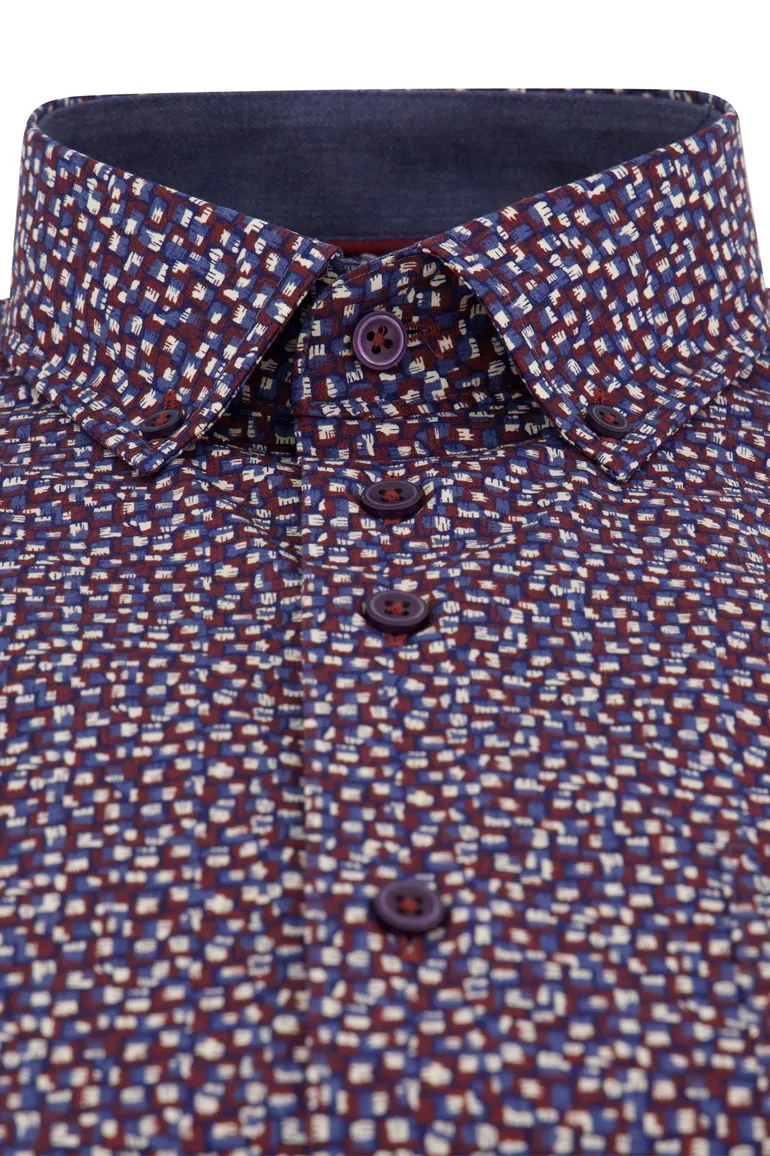 casual overhemd blauw Portofino Regular Fit