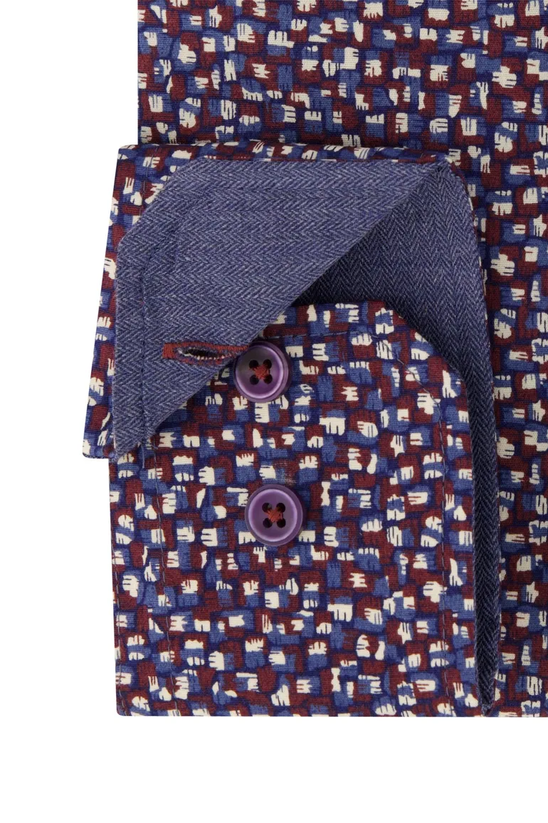 casual overhemd blauw Portofino Regular Fit
