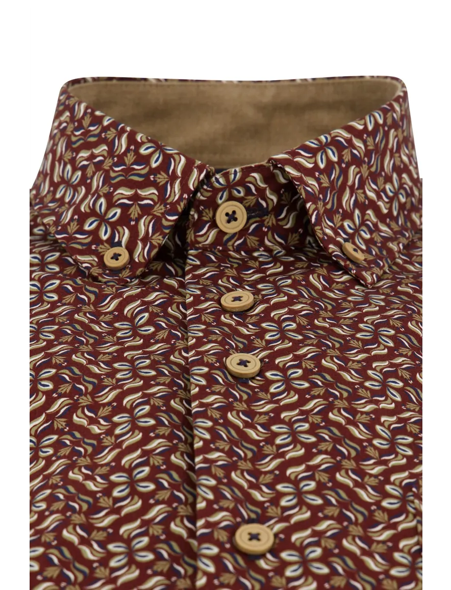 casual overhemd rood Portofino Regular Fit