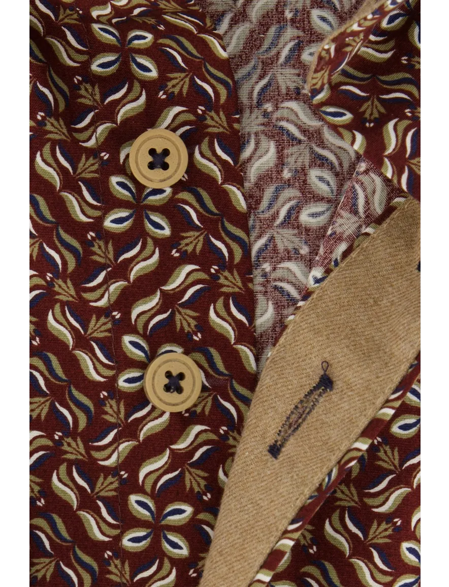 casual overhemd rood Portofino Regular Fit