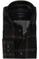Portofino Regular Fit overhemd zwart geruit corduroy