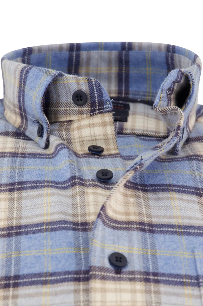 casual overhemd blauw Portofino Regular Fit