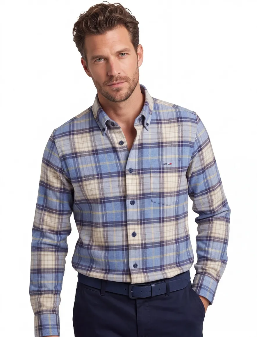 casual overhemd blauw Portofino Regular Fit