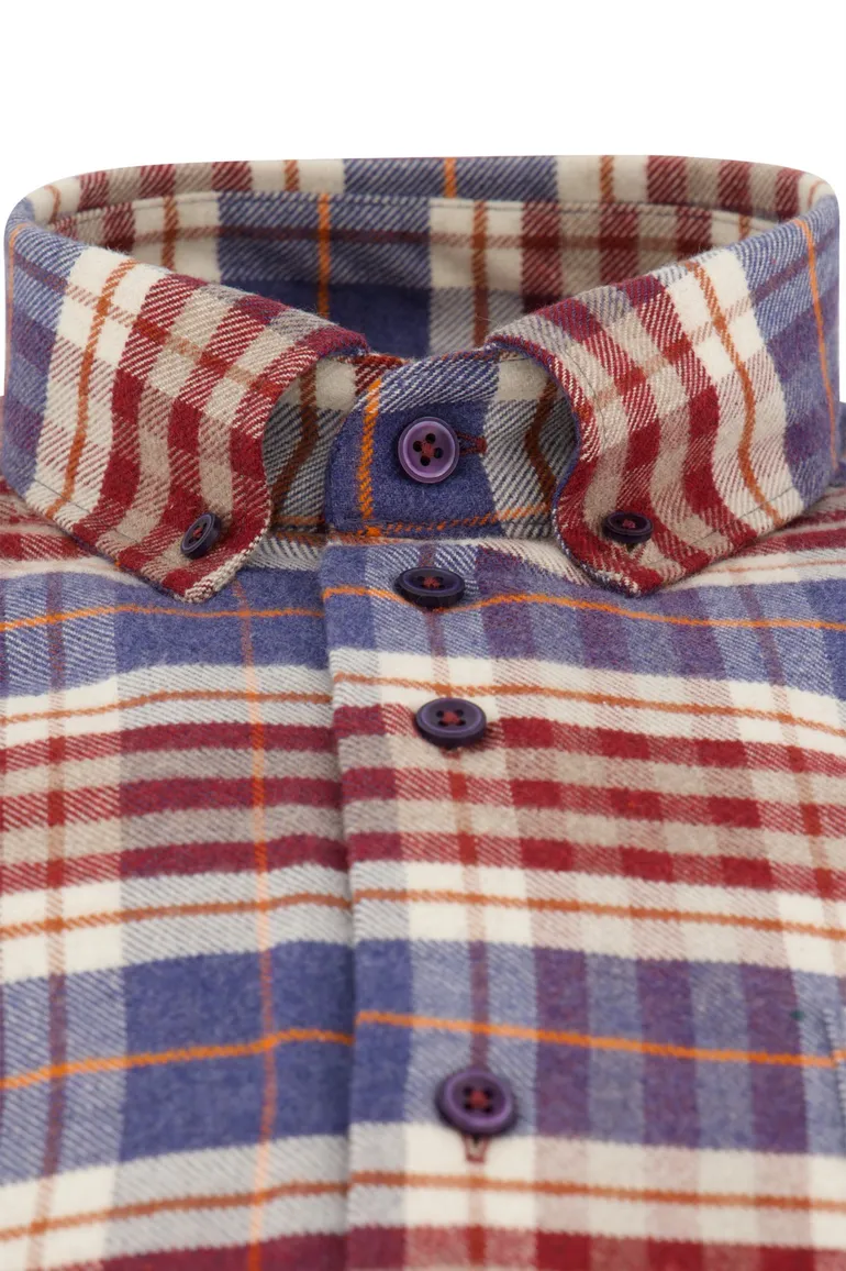casual overhemd rood Portofino Regular Fit