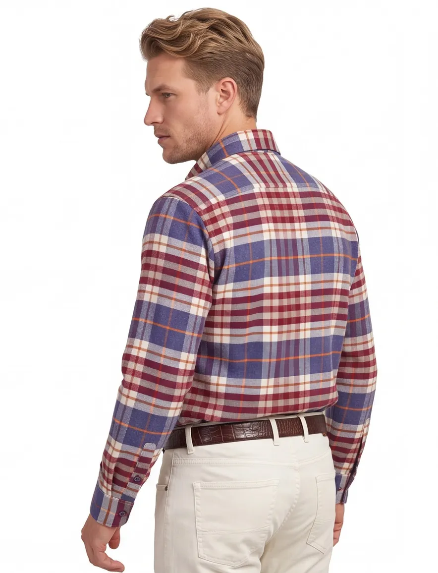 casual overhemd rood Portofino Regular Fit