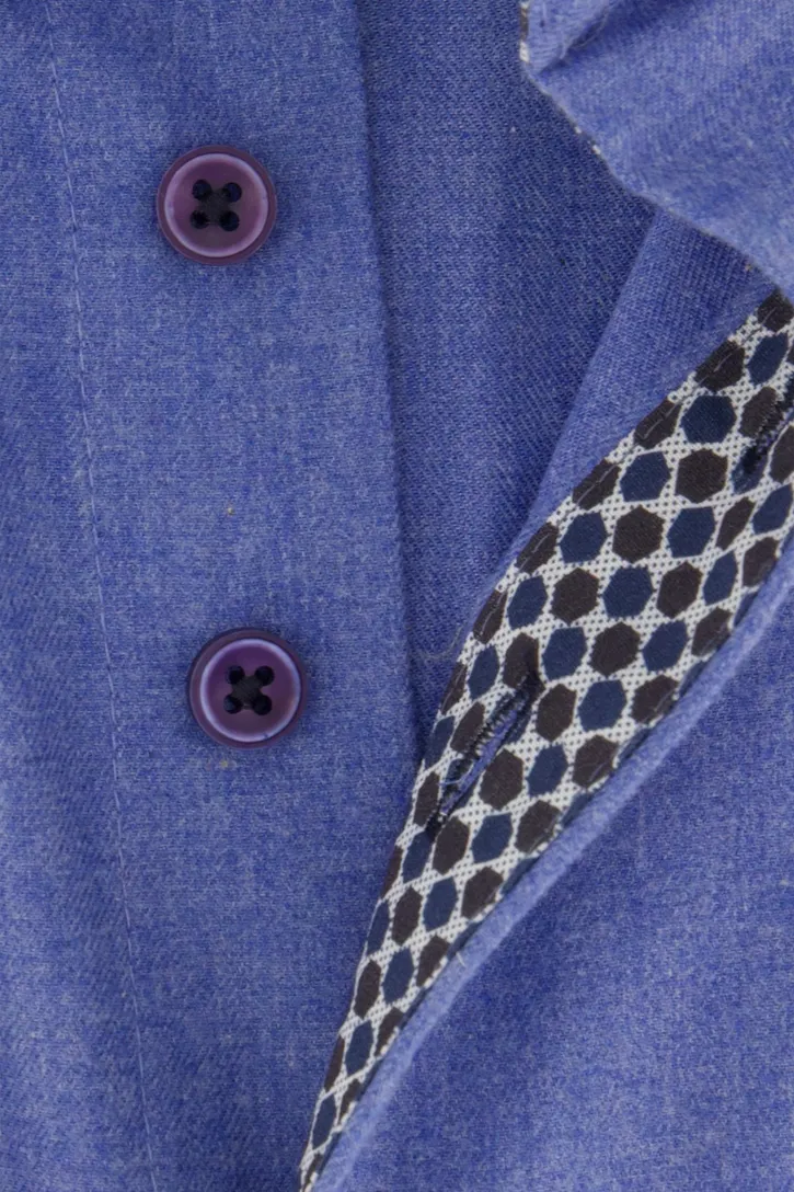 100% katoenen Portofino overhemd middenblauw